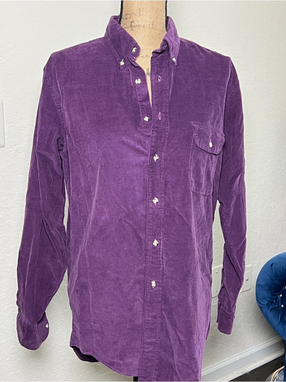 Ralph Lauren Purple Corduroy Button-Down Shirt